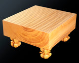 『January 5th "Igo Day" Celebration SALE』512-IGD-GS16 Go 3-Piece Set - Clamshell Go Stones Premium Snow grade size36 + Sen-suji technique "Tagayasan / Ironwood" Go bowls + Go board craftsman Mr. Keiji MIWA made Japan grown Hon-kaya Go Board with Legs