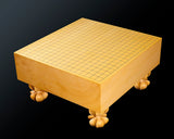 『January 5th "Igo Day" Celebration SALE』512-IGD-GS17 Go 3-Piece Set - Clamshell Go Stones Premium Blossom grade size39 + Mr. Takashi NISHIKAWA made Kurokaki [black persimmon] Go Bowls + Board craftsman Mr. YOSHIDA made Hyuga Kaya Go board with legs