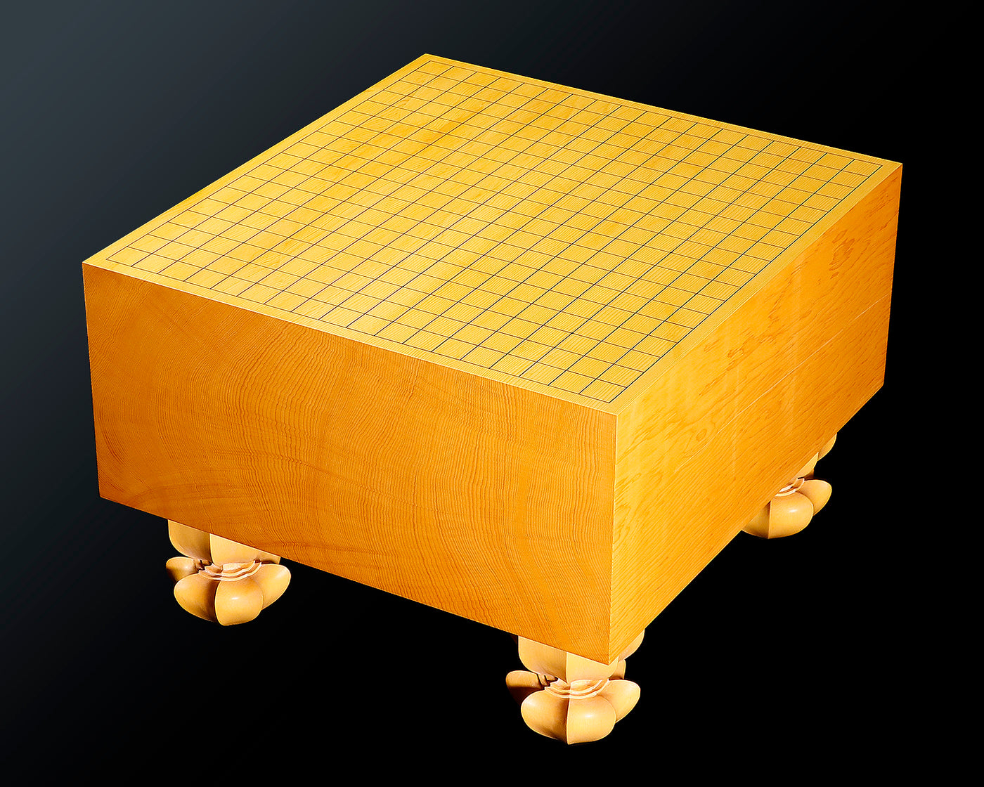 盤師 吉田寅義製作 屋久榧脚付碁盤 天柾 6.3寸 No.74026F