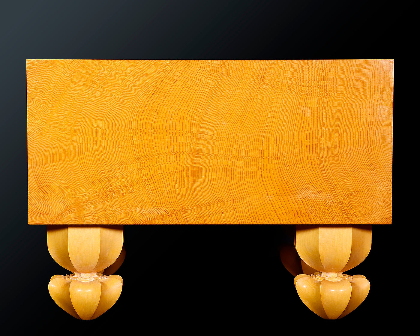 盤師 吉田寅義製作 屋久榧脚付碁盤 天柾 6.3寸 No.74026F