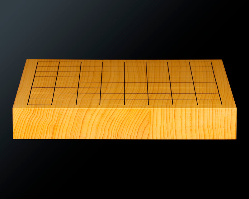 Board craftsman Mr.Miura of Yachimata Gobanten made Japan grown Hon-Kaya 9*9-ro Table Go board Ten-masa (Masame) 0.9-sun / 30 mm thick 2-piece composition board Haguruma-mori finish lines No.75001