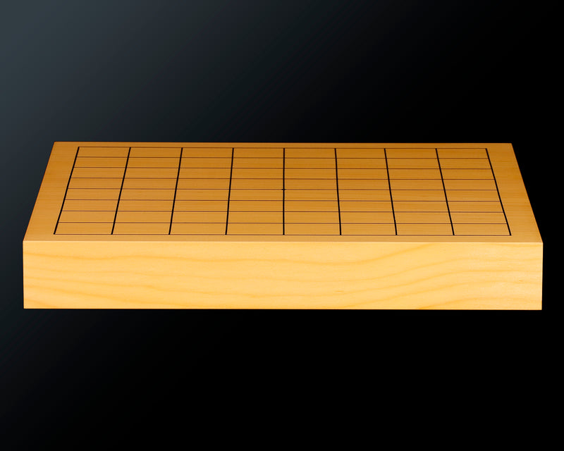 Board craftsman Mr.Miura of Yachimata Gobanten made Japan grown Hon-Kaya 9*9-ro Table Go board Ten-masa (Masame) 0.9-sun / 30 mm thick 2-piece composition board Haguruma-mori finish lines No.75001