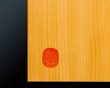 Board craftsman Mr.Miura of Yachimata Gobanten made Japan grown Hon-Kaya 9*9-ro Table Go board Ten-masa (Masame) 0.9-sun / 30 mm thick 2-piece composition board Haguruma-mori finish lines No.75001