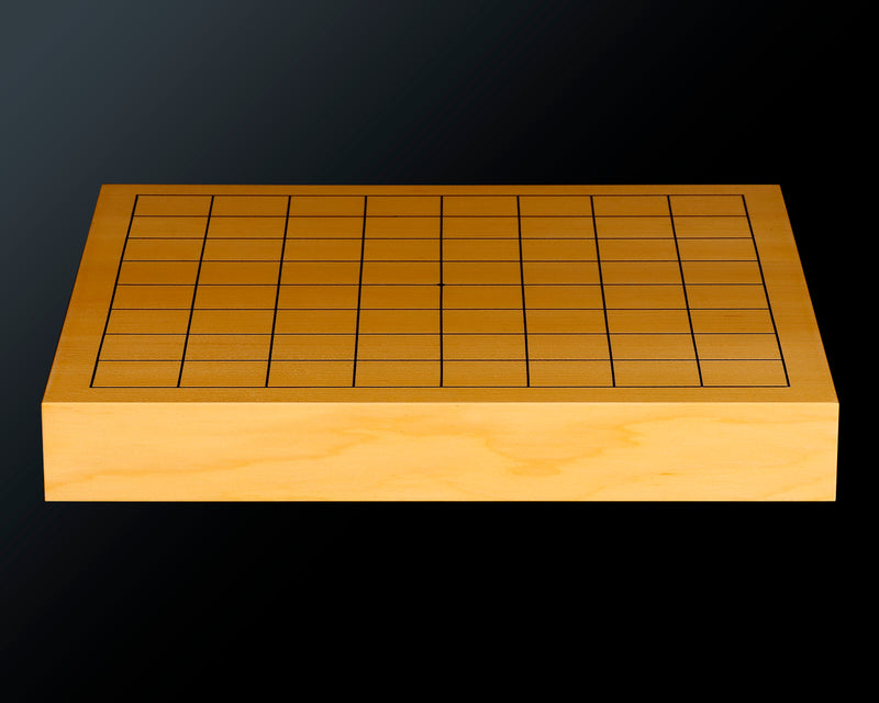 Board craftsman Mr.Miura of Yachimata Gobanten made Japan grown Hon-Kaya 9*9-ro Table Go board Ten-masa (Masame) 0.9-sun / 29 mm thick 4-piece composition board Haguruma-mori finish lines No.75002
