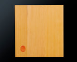 Board craftsman Mr.Miura of Yachimata Gobanten made Japan grown Hon-Kaya 9*9-ro Table Go board Ten-masa (Masame) 0.9-sun / 29 mm thick 4-piece composition board Haguruma-mori finish lines No.75002