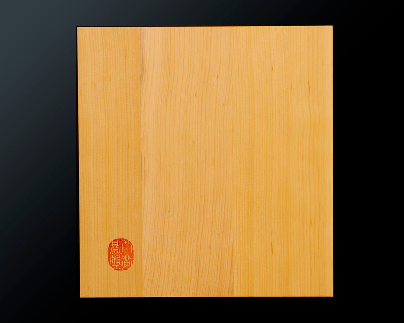 Board craftsman Mr.Miura of Yachimata Gobanten made Japan grown Hon-Kaya 9*9-ro Table Go board Ten-masa (Masame) 0.9-sun / 29 mm thick 4-piece composition board Haguruma-mori finish lines No.75002