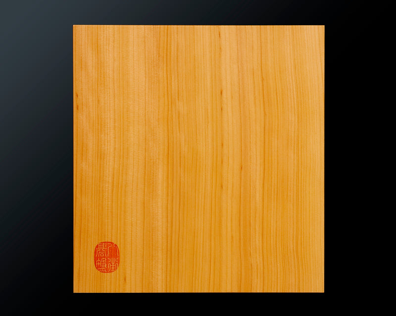Board craftsman Mr.Miura of Yachimata Gobanten made Japan grown Hon-Kaya 9*9-ro Table Go board Ten-masa (Masame) 0.9-sun / 29 mm thick 2-piece composition board Haguruma-mori finish lines No.75003
