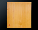 Board craftsman Mr.Miura of Yachimata Gobanten made Japan grown Hon-Kaya Table Go board Ten-masa (Masame) 2.0-sun / 61 mm thick 4-piece composition board Haguruma-mori finish lines No.75004
