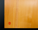 Board craftsman Mr.Miura of Yachimata Gobanten made Japan grown Hon-Kaya Table Go board Ten-masa (Masame) 2.0-sun / 61 mm thick 4-piece composition board Haguruma-mori finish lines No.75004