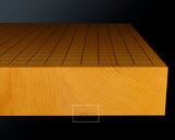 Board craftsman Mr.Miura of Yachimata Gobanten made Japan grown Hon-Kaya Table Go board Ten-masa (Masame) 2.0-sun / 61 mm thick 5-piece composition board Haguruma-mori finish lines No.75006