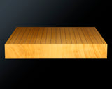 Board craftsman Mr.Miura of Yachimata Gobanten made Japan grown Hon-Kaya Table Go board Ten-masa (Masame) 1.9-sun / 60 mm thick 3-piece composition board Haguruma-mori finish lines No.75008