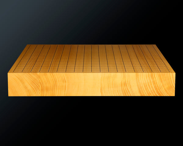 八街碁盤店 盤師 三浦勝巳製作 日本産本榧卓上碁盤 天柾 1.9寸3枚接ぎ ＊歯車盛り仕上げ No.75008