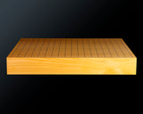 Board craftsman Mr.Miura of Yachimata Gobanten made Japan grown Hon-Kaya Table Go board Ten-masa (Masame) 1.9-sun / 60 mm thick 3-piece composition board Haguruma-mori finish lines No.75008