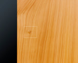 Board craftsman Mr.Miura of Yachimata Gobanten made Japan grown Hon-Kaya Table Go board Ten-masa (Masame) 1.9-sun / 60 mm thick 3-piece composition board Haguruma-mori finish lines No.75008