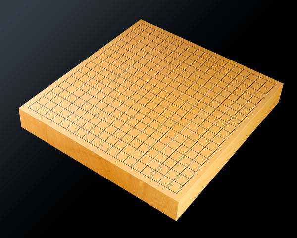 八街碁盤店 盤師 三浦勝巳製作 日本産本榧卓上碁盤 天柾 1.9寸3枚接ぎ ＊歯車盛り仕上げ No.75009