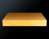 Board craftsman Mr.Miura of Yachimata Gobanten made Japan grown Hon-Kaya Table Go board Ten-masa (Masame) 1.9-sun / 60 mm thick 3-piece composition board Haguruma-mori finish lines No.75009