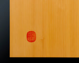 Board craftsman Mr.Miura of Yachimata Gobanten made Japan grown Hon-Kaya Table Go board Ten-masa (Masame) 1.9-sun / 60 mm thick 4-piece composition board Haguruma-mori finish lines No.75010
