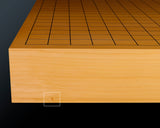 Board craftsman Mr.Miura of Yachimata Gobanten made Japan grown Hon-Kaya Table Go board Ten-masa (Masame) 1.9-sun / 60 mm thick 4-piece composition board Haguruma-mori finish lines No.75010