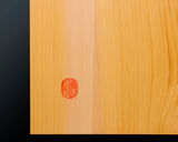 Board craftsman Mr.Miura of Yachimata Gobanten made Japan grown Hon-Kaya Table Go board Ten-masa (Masame) 2.0-sun / 61 mm thick 4-piece composition board Haguruma-mori finish lines No.75013