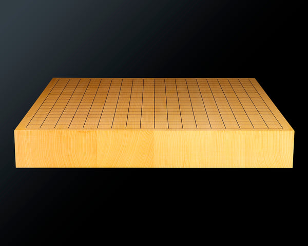 八街碁盤店 盤師 三浦勝巳製作 日本産本榧卓上碁盤 天柾 1.9寸5枚接ぎ ＊歯車盛り仕上げ No.75014