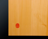 Board craftsman Mr.Miura of Yachimata Gobanten made Japan grown Hon-Kaya Table Go board Ten-masa (Masame) 1.9-sun / 60 mm thick 5-piece composition board Haguruma-mori finish lines No.75014