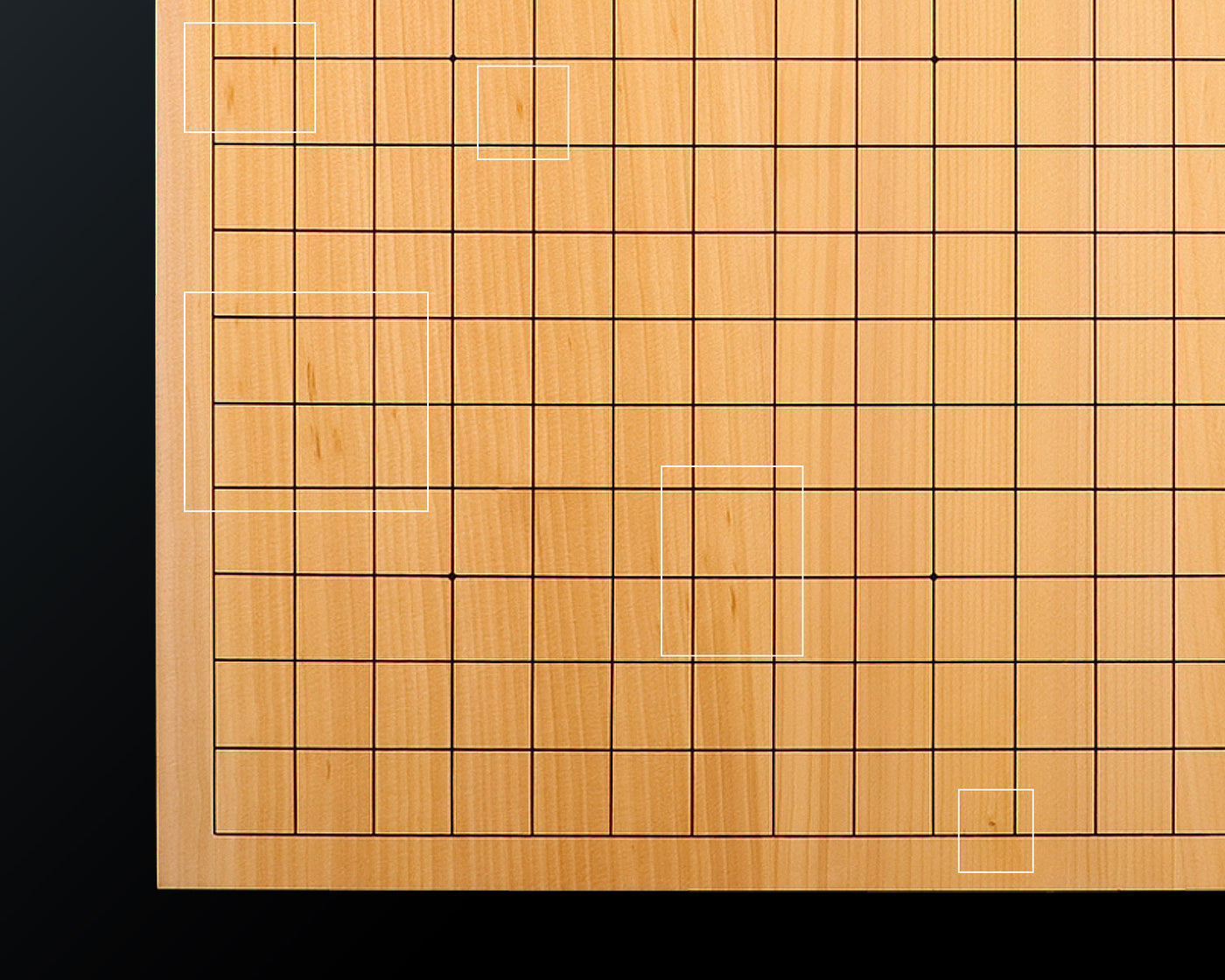 日向榧卓上碁盤 柾目 1.7寸 3枚接ぎ No.76682 ＊訳有品 – kurokigoishiten
