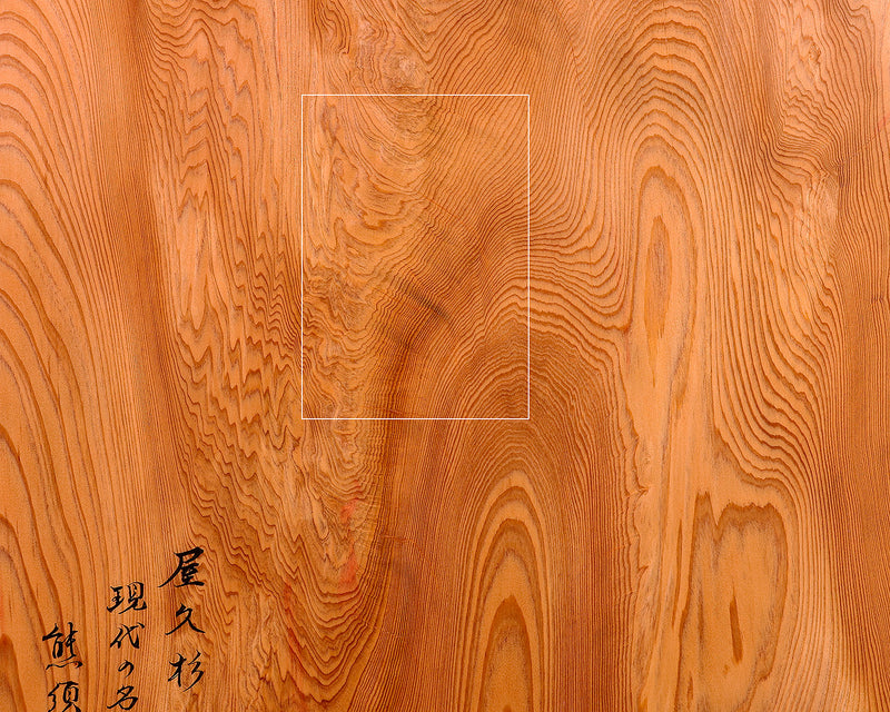 Contemporary Master Go board Craftsman Mr.Kumasu made Yakusugi(Yakushima Cedar) table Go board with figured grain 2.1-Sun(thickness: approx. 64 mm) No.77011F *Off-spec