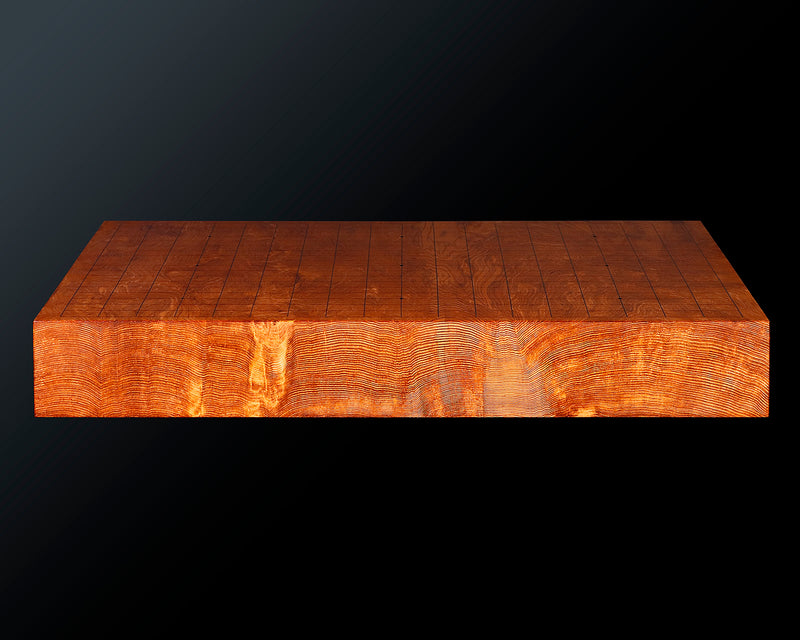 Contemporary Master Go board Craftsman Mr.Kumasu made Yakusugi(Yakushima Cedar) table Go board with figured grain Oily burl 1.8-Sun(thickness: approx. 57 mm) No.77012F *Off-spec