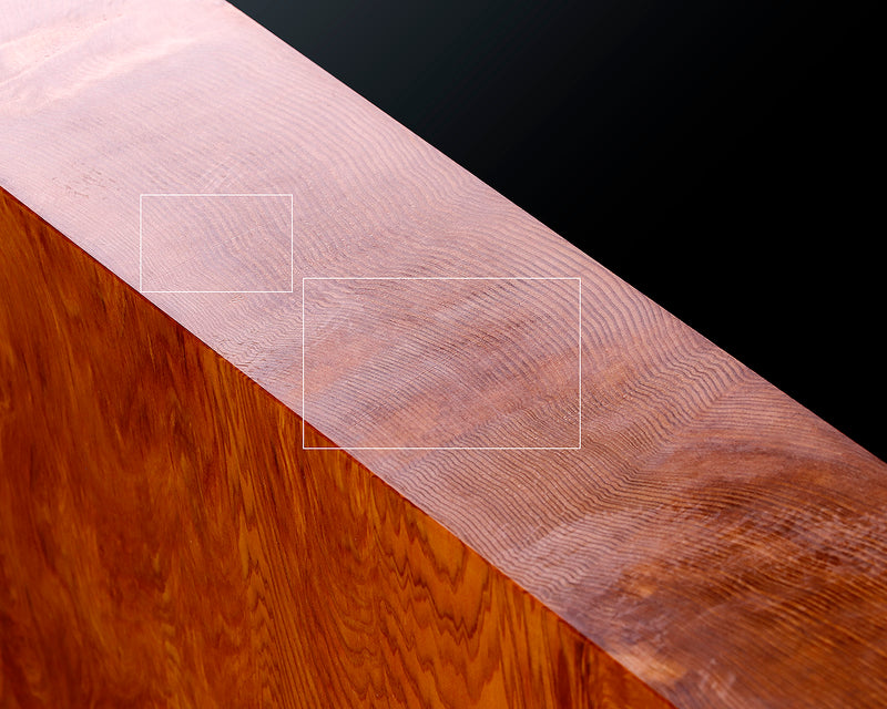 Contemporary Master Go board Craftsman Mr.Kumasu made Yakusugi(Yakushima Cedar) table Go board with figured grain Oily burl 1.8-Sun(thickness: approx. 57 mm) No.77012F *Off-spec