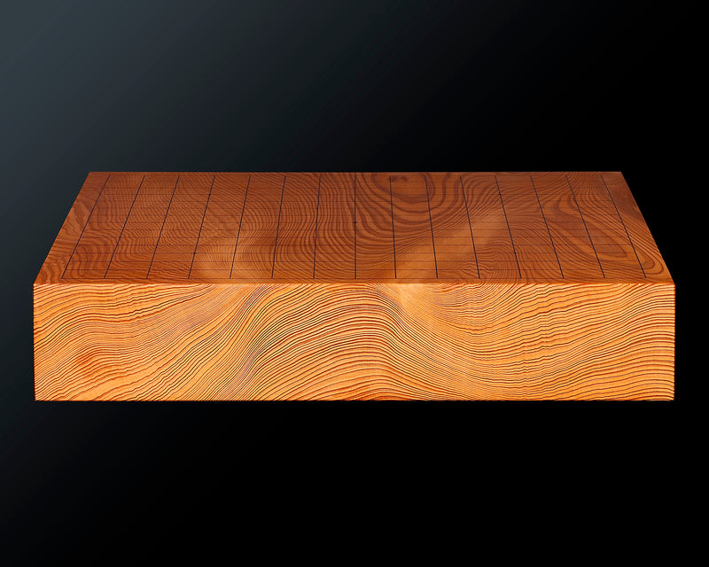 Contemporary Master Go board Craftsman Mr.Kumasu made Yakusugi(Yakushima Cedar) table 15-ro Go board with figured grain 2.0-Sun(thickness: approx. 63 mm) No.77014F