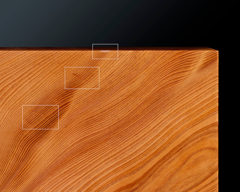 Contemporary Master Go board Craftsman Mr.Kumasu made Yakusugi(Yakushima Cedar) table 11-ro Go board with figured grain 2.0-Sun(thickness: approx. 61 mm) No.77015F *Off-spec