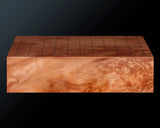 YSGB-603-11R-01 現代の名工 熊須健一製作 屋久杉卓上11路碁盤 杢入り 2.1寸 1枚盤 No.77020F ＊訳有品