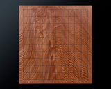 YSGB-603-11R-02 現代の名工 熊須健一製作 屋久杉卓上11路碁盤 杢入り 1.8寸 1枚盤 No.77021F