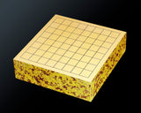 GLMB-608-17 Gold leaf finish Go Board "煌 KIRAMEKI" / Vermilion red base color 9x9-ro table Go board 1.9-Sun No.77043