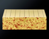 GLMB-608-17 Gold leaf finish Go Board "煌 KIRAMEKI" / Vermilion red base color 9x9-ro table Go board 1.9-Sun No.77043