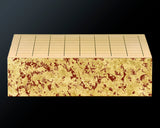 GLMB-608-17 Gold leaf finish Go Board "煌 KIRAMEKI" / Vermilion red base color 9x9-ro table Go board 1.9-Sun No.77043