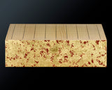 GLMB-608-18 Gold leaf finish Go Board "煌 KIRAMEKI" / Vermilion red base color 9x9-ro table Go board 1.8-Sun No.77044