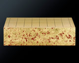 GLMB-608-18 Gold leaf finish Go Board "煌 KIRAMEKI" / Vermilion red base color 9x9-ro table Go board 1.8-Sun No.77044