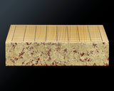 GLMB-608-19 Gold leaf finish Go Board "煌 KIRAMEKI" / Vermilion red base color 9x9-ro table Go board 1.5-Sun No.77045