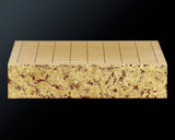 GLMB-608-19 Gold leaf finish Go Board "煌 KIRAMEKI" / Vermilion red base color 9x9-ro table Go board 1.5-Sun No.77045