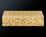 GLMB-608-19 Gold leaf finish Go Board "煌 KIRAMEKI" / Vermilion red base color 9x9-ro table Go board 1.5-Sun No.77045