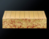 GLMB-608-20 Gold leaf finish Go Board "煌 KIRAMEKI" / Vermilion red base color 9x9-ro table Go board 1.5-Sun No.77046