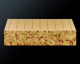 GLMB-608-20 Gold leaf finish Go Board "煌 KIRAMEKI" / Vermilion red base color 9x9-ro table Go board 1.5-Sun No.77046