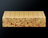 GLMB-608-20 Gold leaf finish Go Board "煌 KIRAMEKI" / Vermilion red base color 9x9-ro table Go board 1.5-Sun No.77046