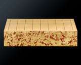 GLMB-608-10 金箔押し職人 「京金箔押常若」藤澤典史氏製作 朱漆地金箔仕上げ 9路碁盤3点セット