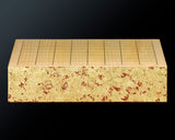 GLMB-608-22 Gold leaf finish Go Board "煌 KIRAMEKI" / Vermilion red base color 9x9-ro table Go board 1.5-Sun No.77048
