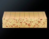 GLMB-608-11 金箔押し職人 「京金箔押常若」藤澤典史氏製作 朱漆地金箔仕上げ 9路碁盤3点セット