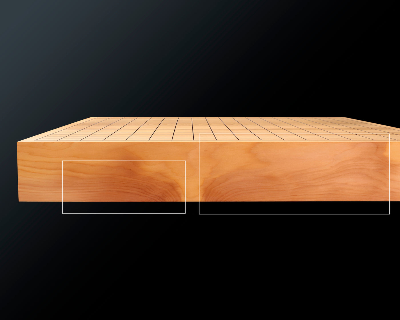 盤師 三輪京司製作 日本産本榧卓上碁盤 木裏 2.0寸 No.78041