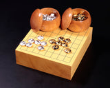 Dazzling Go stones "KIRAMEKI" Board craftsman Mr.Torayoshi Yoshida made 9*9-ro Go board 3 piece Go set KRM307-02