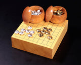 Dazzling Go stones "KIRAMEKI" Board craftsman Mr.Torayoshi Yoshida made 9*9-ro Go board 3 piece Go set KRM404-02